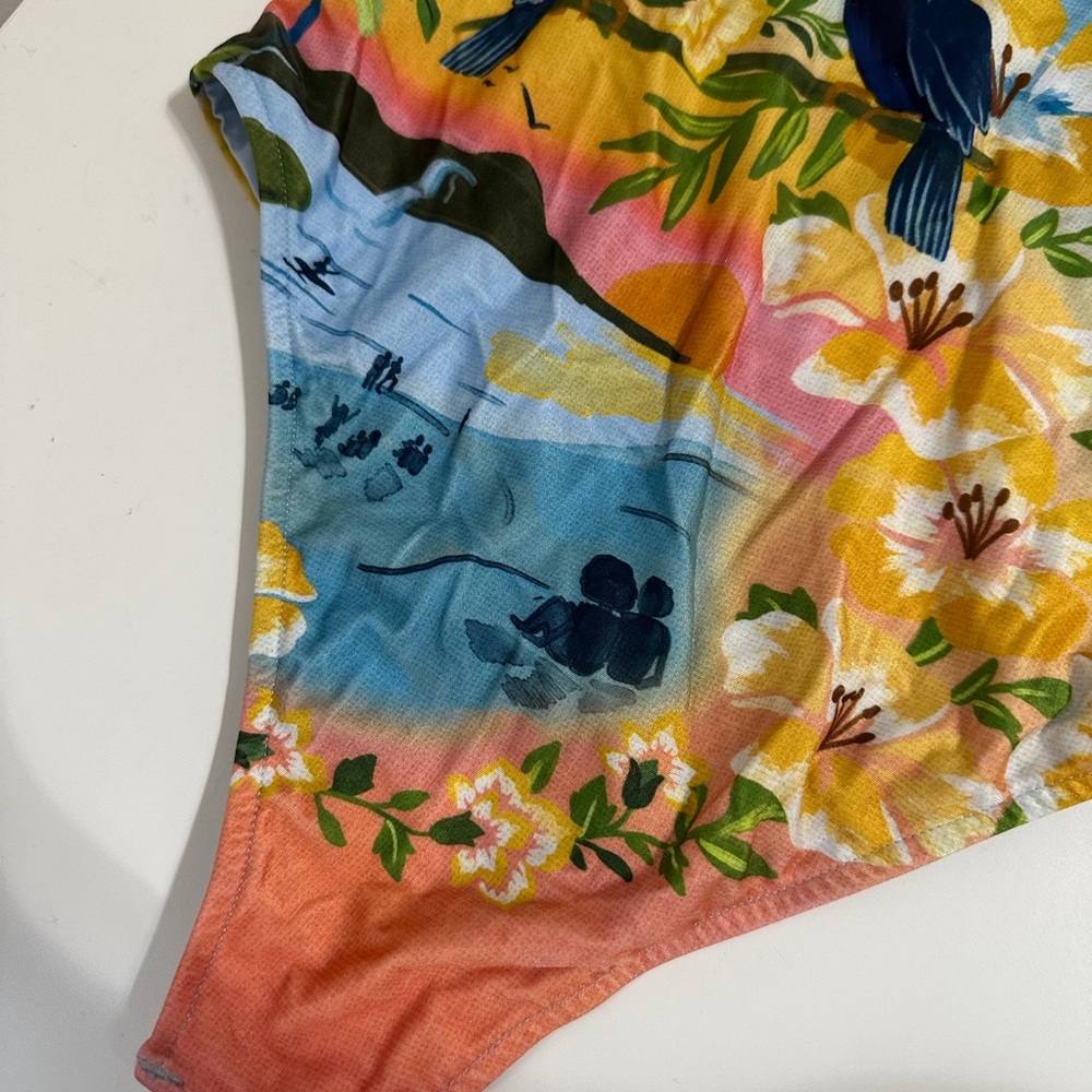 Farm Rio Colorful Rio One-Piece Swimsuit Women’s Size Medium Tropical Print - Picture 3 of 14
